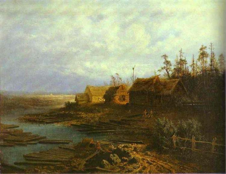 Alexei Savrasov Rafts oil painting image